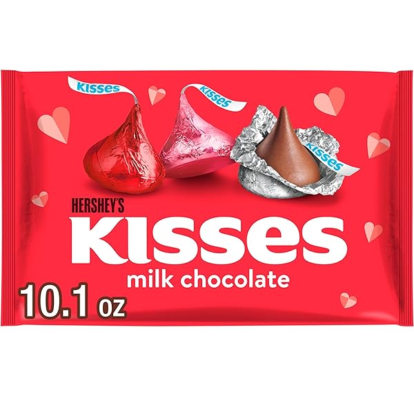 HERSHEY’S KISSES MILK CHOCOLATE, VALENTINE’S CANDY BAG, 10.1 OZ