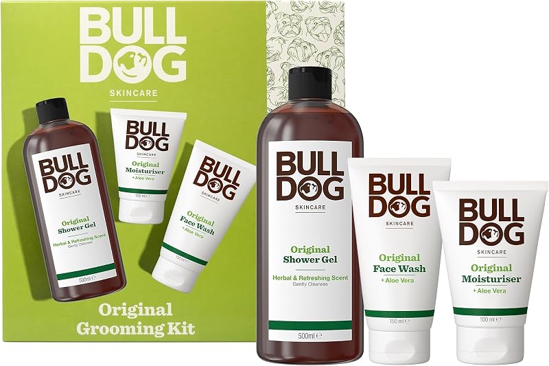 Bulldog Gift Set For Men Original Grooming Kit Face Wash Moisturiser Shower Gel