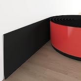 Tridotpul Vinyl Wall Base Baseboard Molding Trim 4" Flexible Self Adhesive Rubber Wall Base Moulding Trim Peel and Stick Design(20Ft, Black)