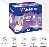 Verbatim 43508 16x Printable DVD+R 12cm 4.7GB Single Layer Jewel Case 10 Pack view 2