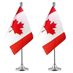 WXTWK 2 Pack Canada Flag Canadian Desk Flag Small
