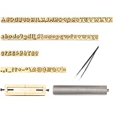 WUTA Brass Stamping Tools Flexible Letters Numbers Alphabets Symbols Characters Molds Leather Jewelry Metal Stamping Tools for Hot Foil Stamping Machine (Copper Mold Set 83pcs)
