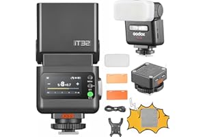GODOX IT32 TTL Camera Flash with X5S Wireless Flash Trigger for Sony Compatible with X3,X3Pro,XPro,XProII,X2T,Built-in 2.4GHz Receiver,with Reflector and Diffuser