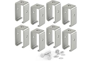 WIMART Channel Trolley Track Hanger Bracket, Intermediate Support Bracket for All 1-5/8" Strut Channel, Heavy Duty Track Joiner Support Bracket (Set 8)