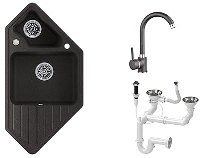 Küchenspüle Schrankbreite ab 40 cm Spülbecken Granitspüle grau 1-Becken