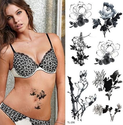 3ps Sticker Femme Tatouage Bras Main Poitrine Tatouage Fleur
