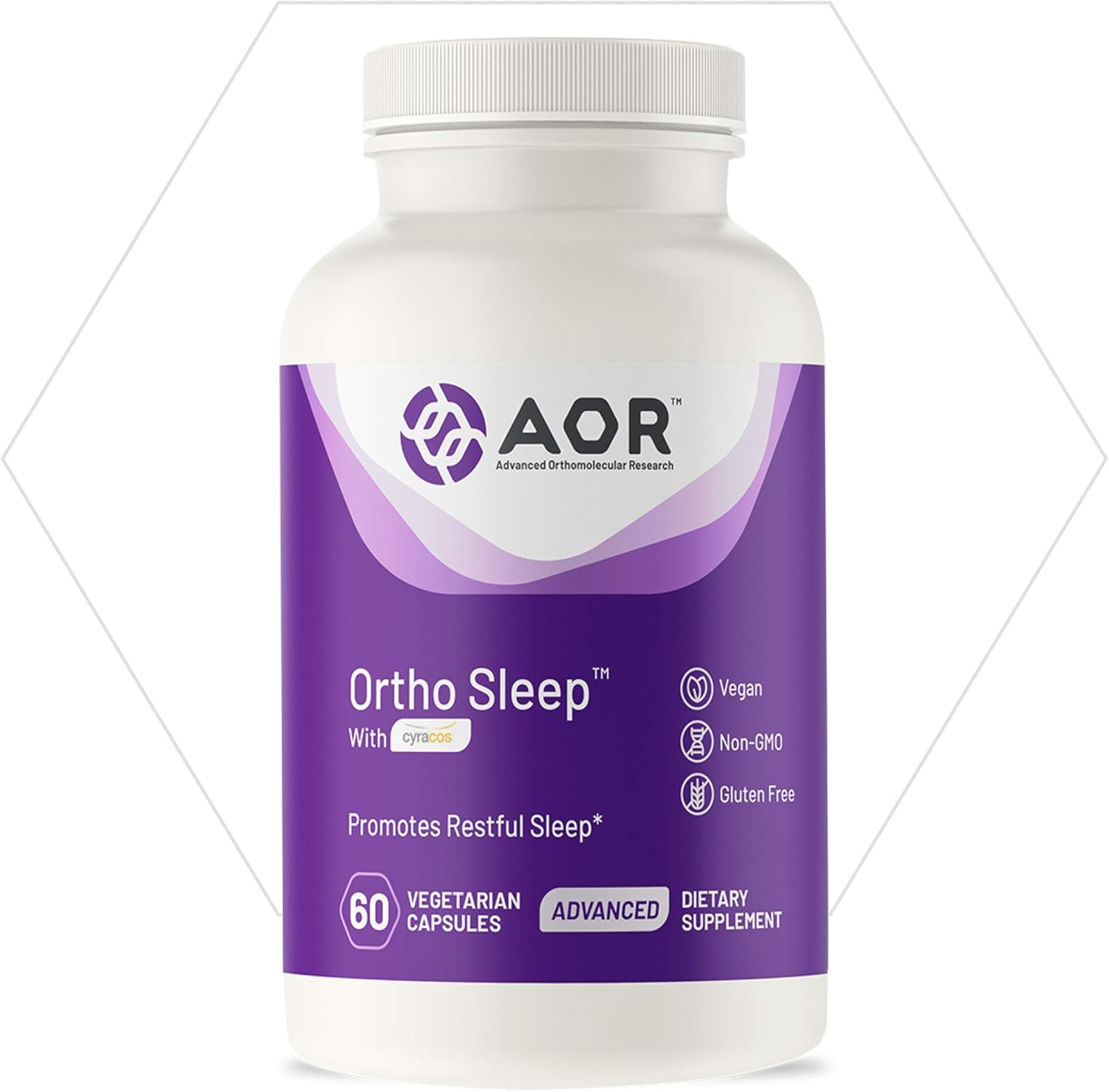 AOR, Ortho Sleep, Promotes Relaxation and Improved Sleep Quality, Natural Sleep Aid Supplement with GABA, Melatonin, L-Theanine, Vegan, 30 Servings (60 Capsules)