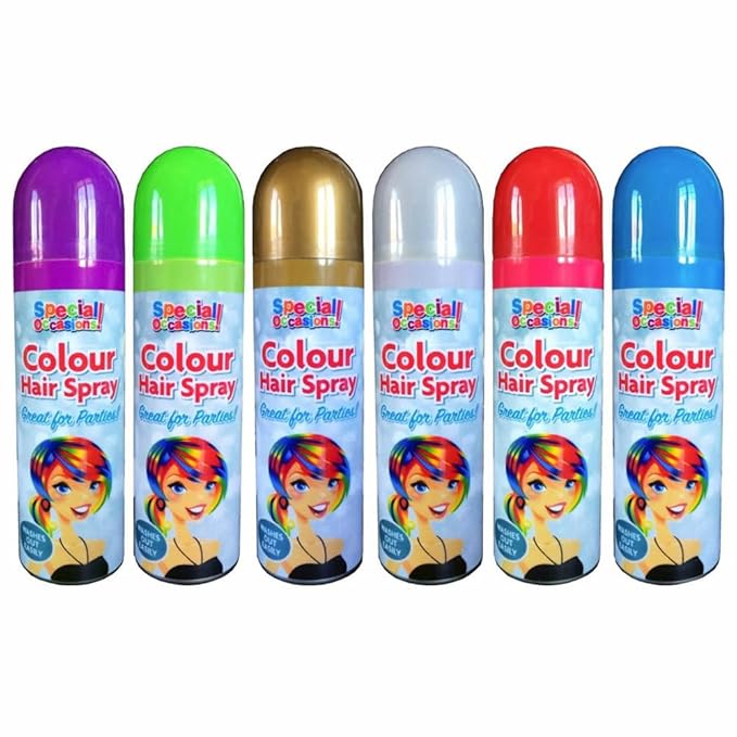 Temporary Colour Hair Spray Wash Out Party Fancy Dress Up Hairspray