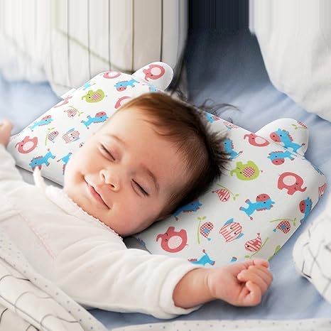 Little Tree Baby Pillow Breathable Memory Foam Prevent Flat Head Anti Roll Sleeping Pillow Elephant With Ear Amazon Co Uk Baby