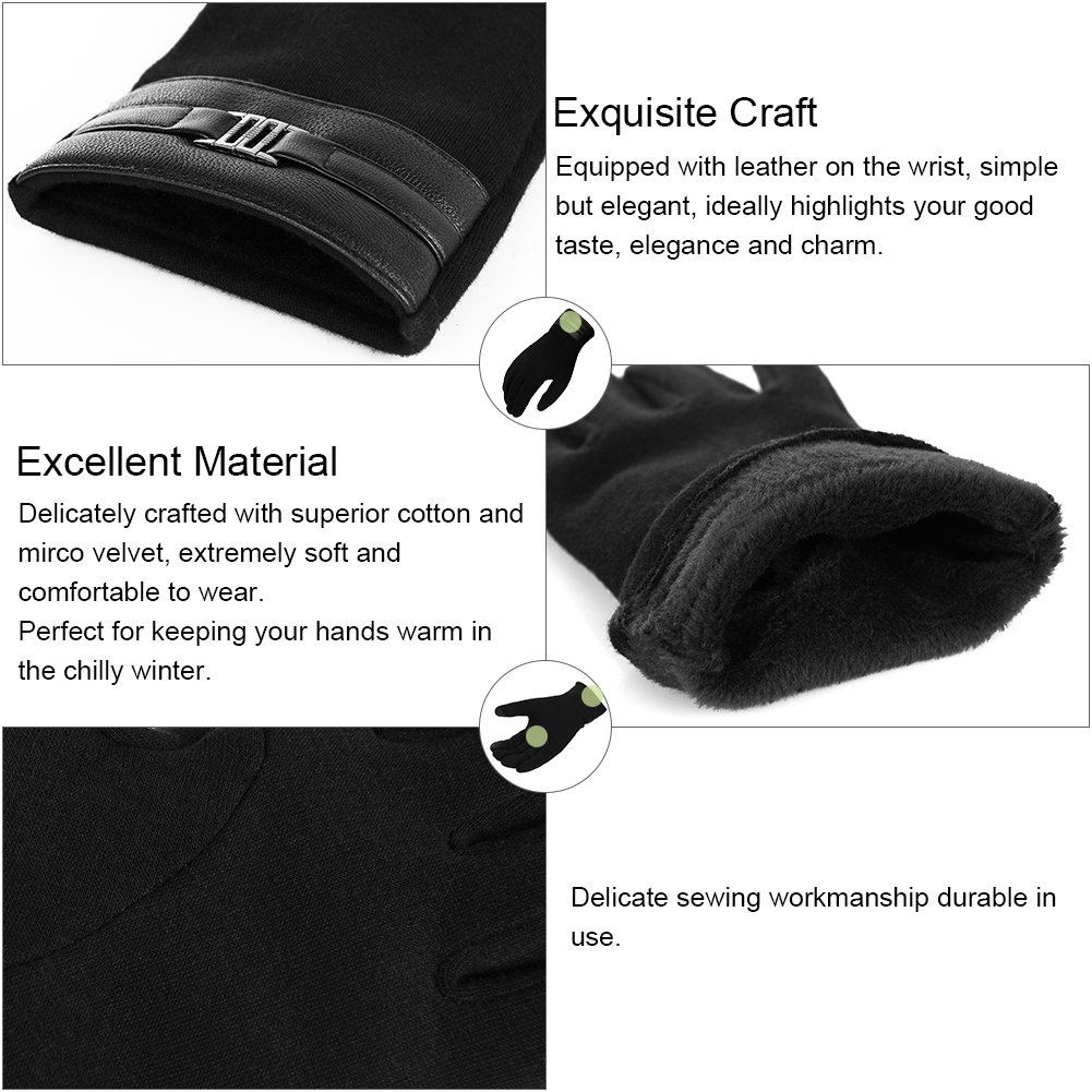 Vbiger Touchscreen Handschuhe Winter Handschuhe Outdoor Handschuhe für Herren, Schwarz-1, M