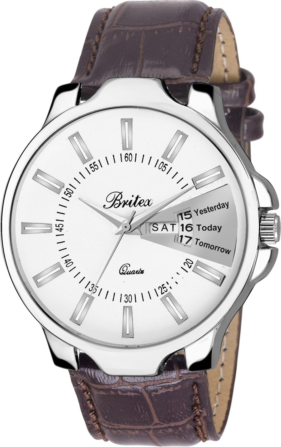 britex analogue white dial men's & boy's watch - bt7017