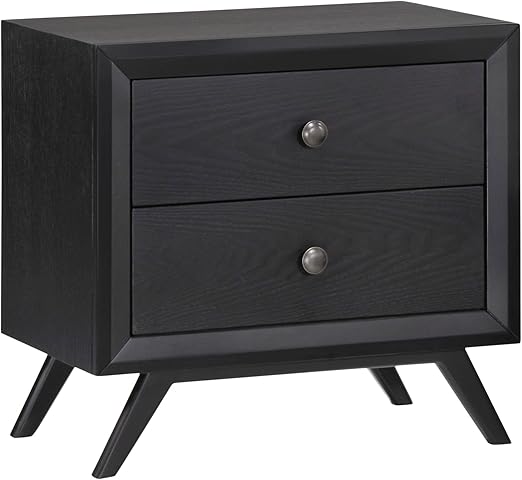 Amazon Com Modway Tracy Mid Century Modern Wood Nightstand In Black Furniture Decor