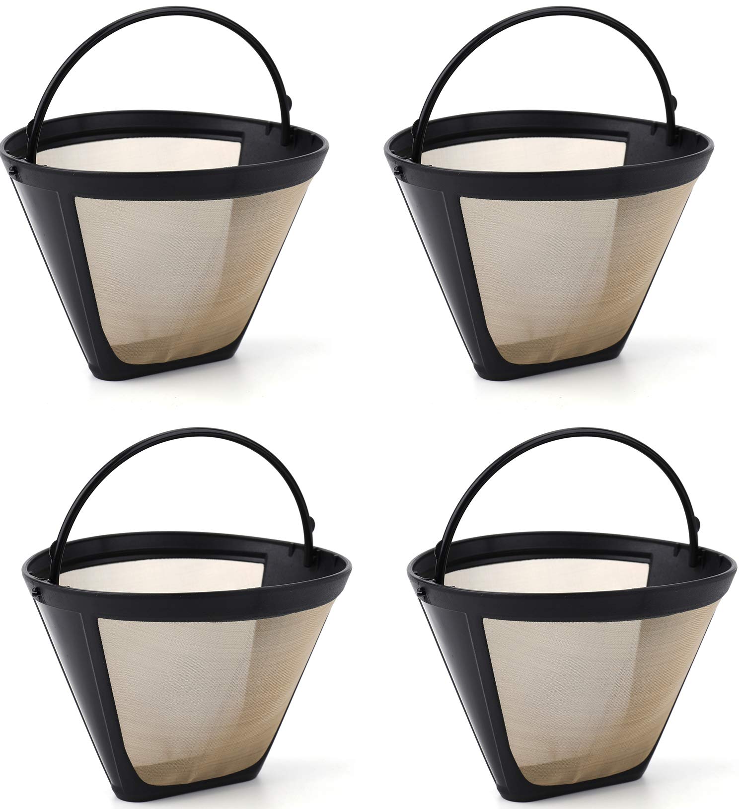 Lawei 4 pack Reusable Coffee Filter - #4 Cone Style Permanent Coffee Filter fits Most Cuisinart, Krups and othe