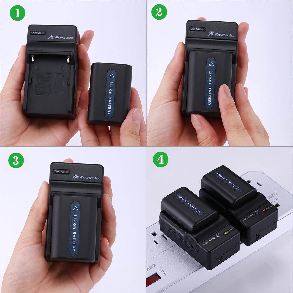 Powerextra 2 Pack Replacement Sony NP-FM50 Battery and Travel Charger Compatible with Sony NP-FM30 NP-FM51 NP-QM50 NP-QM51 NP-FM55H Battery and Sony M Type NP-FM50 Equivalent Camcorder/Camera : Camera & Photo