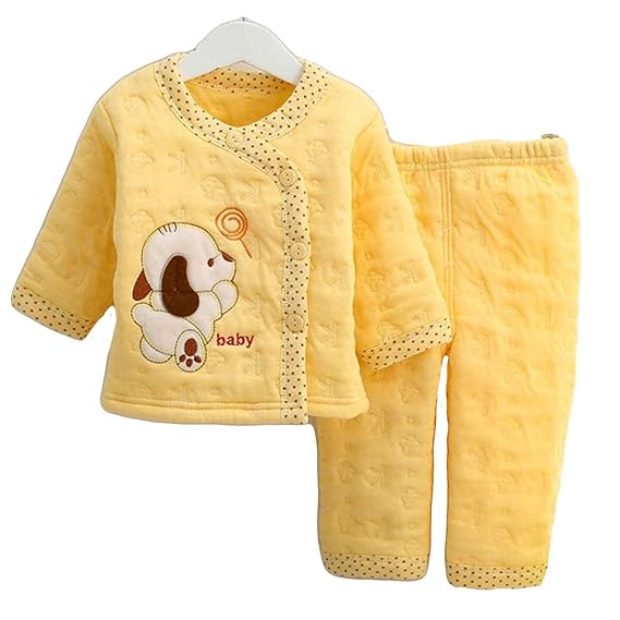 Hold Present Newborn Babys Winter Wear Warm Cotton 2 Pcs Gift Set 0 to 6 Month. (Any Color -Print - 1 Set)
