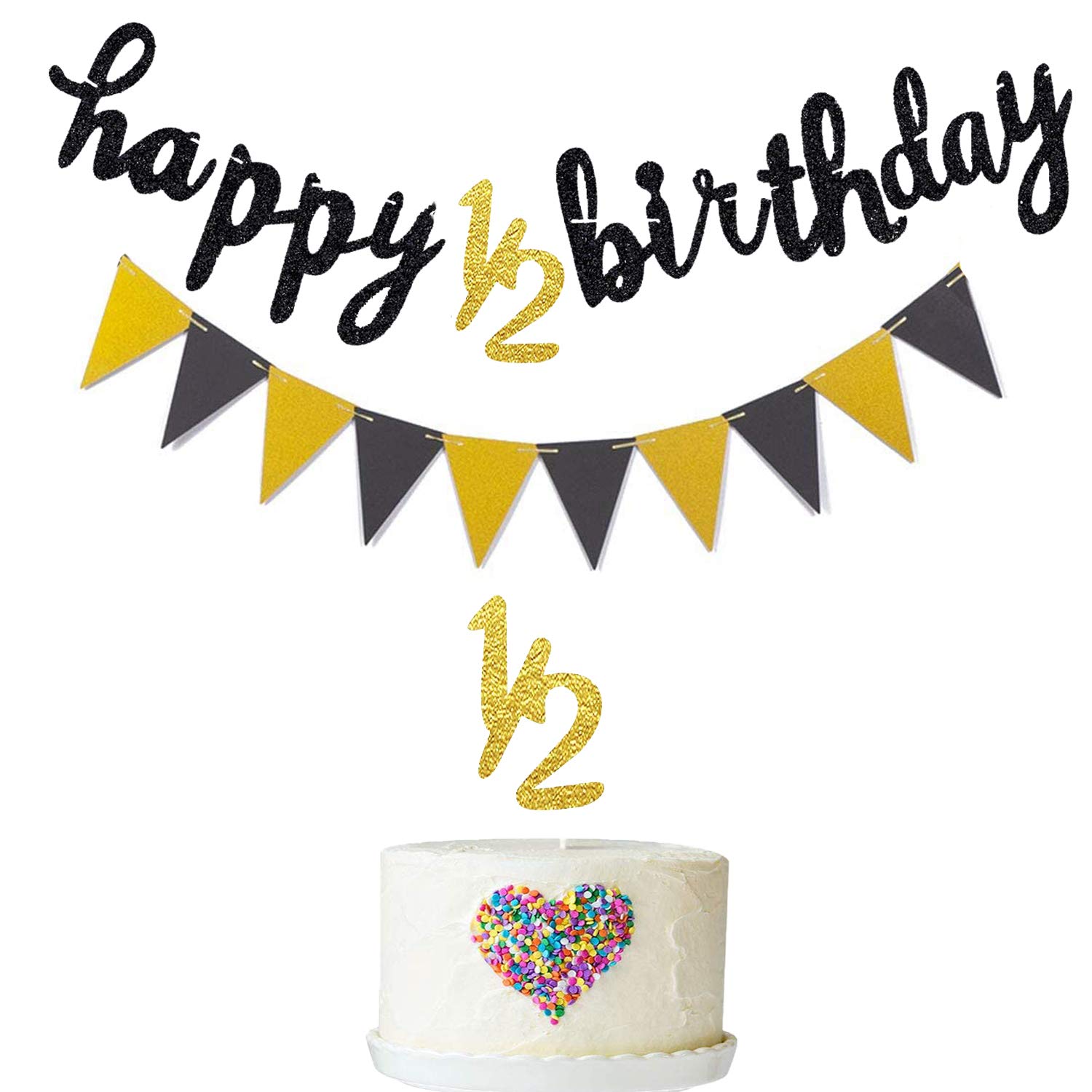 6 Months Happy Birthday Banner Happy 1 2 Birthday Banner | Desertcart ...