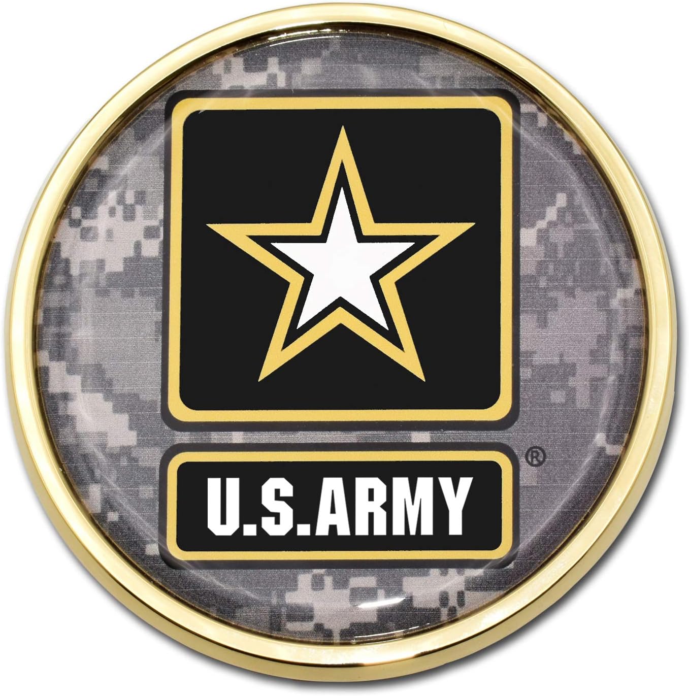 Amazon アメリカ陸軍 カモ スターゴールド オートエンブレム エンブレム 車 バイク