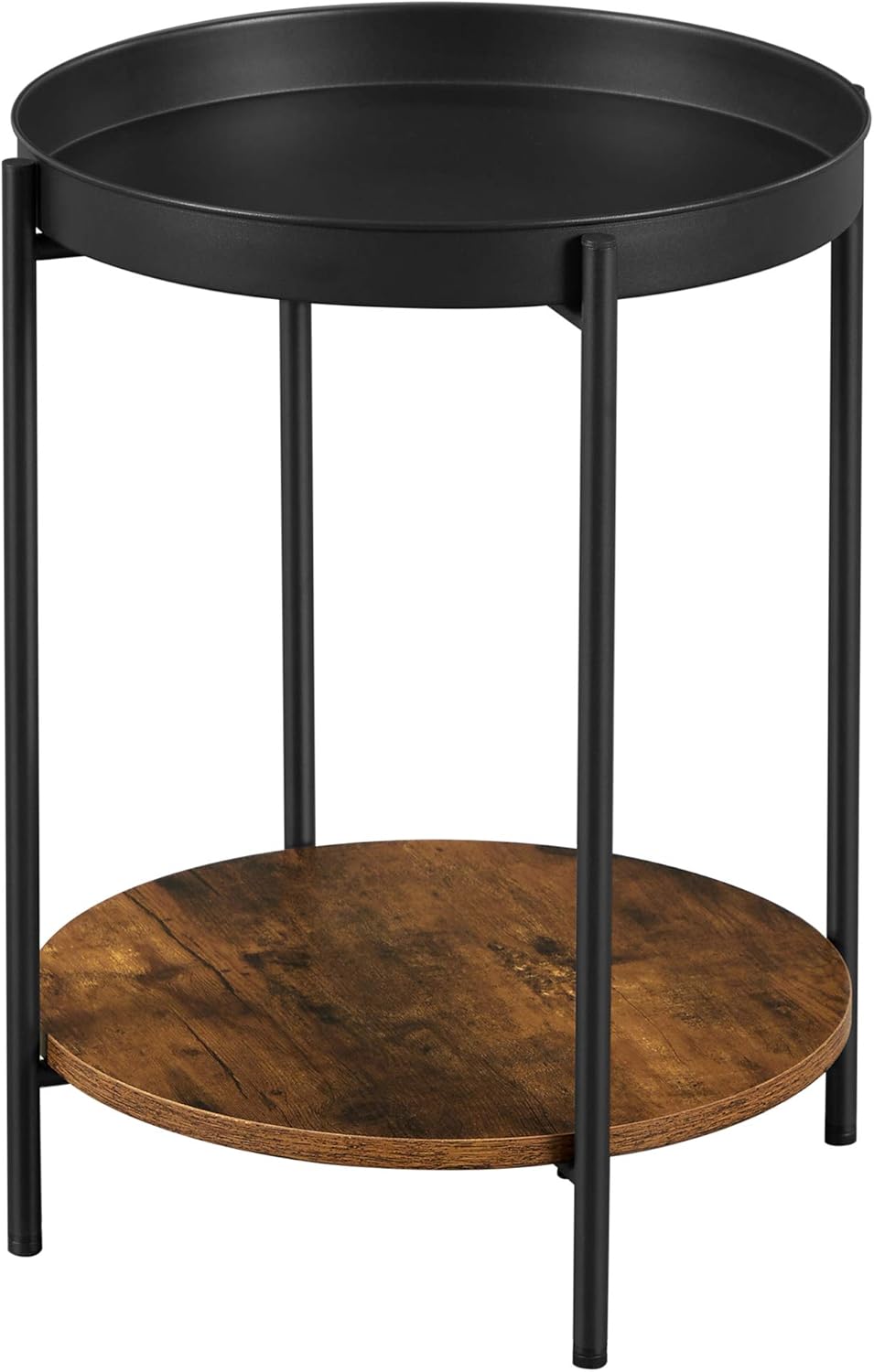 VASAGLE Table d'appoint à 2 Niveaux, Bout de canapé avec Dessus