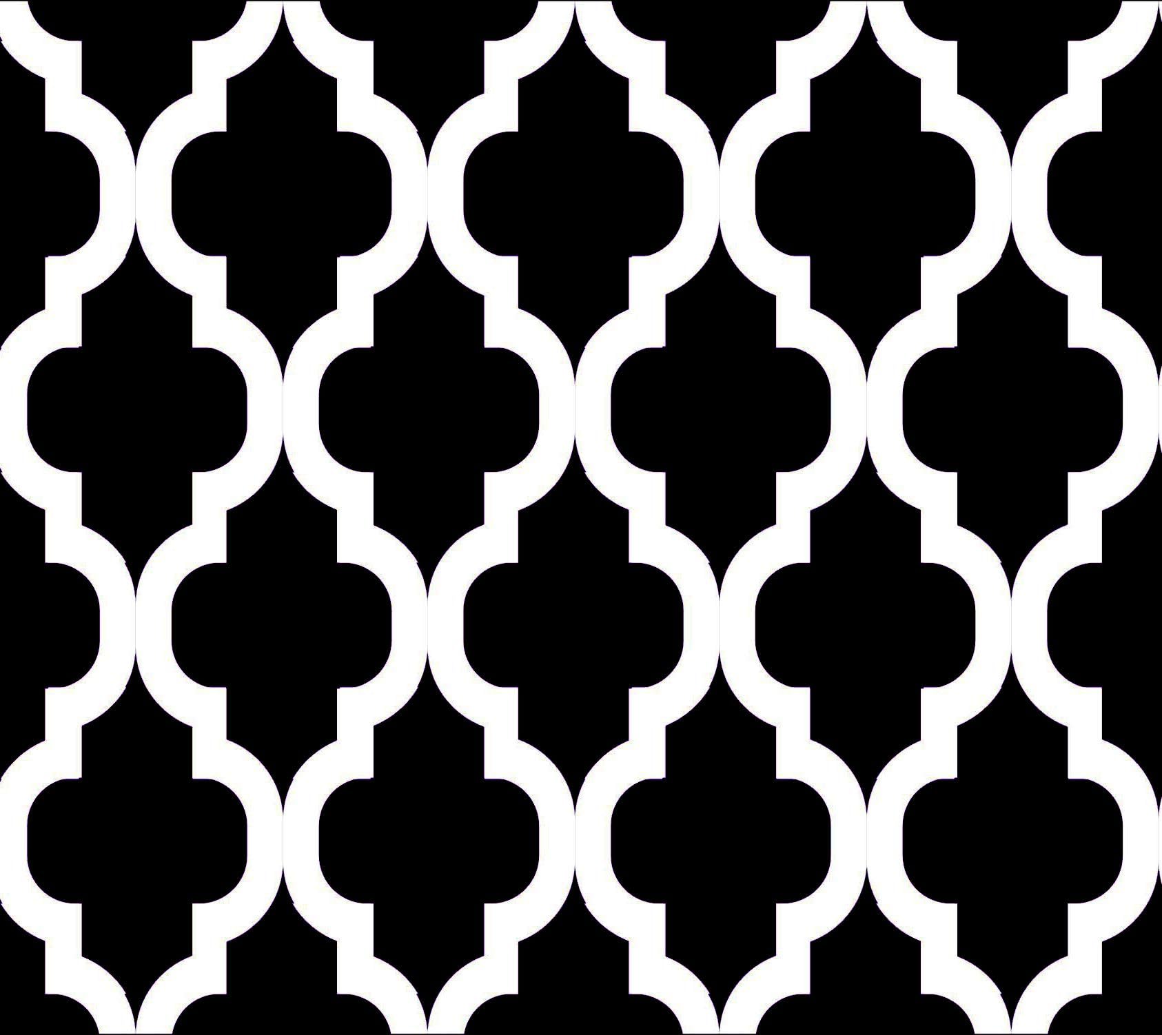 TAOSON White Moroccan Quatrefoil Pattern Silky Soft Satin Body Pillow Cover Pillowcase Pillow Protector Cushion Cover with Zippers Only Cover No Insert 21"x54" Fits 21 x 54, 20 x 54 - Black