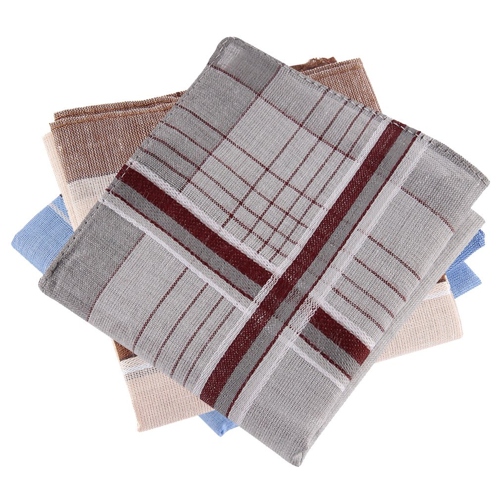 MultiWare Men's Cotton Handkerchief Vintage Pocket Square Stripe