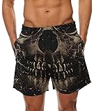 COOSUN Men's Skull Beach Board Shorts Quick Dry Swim Trunk