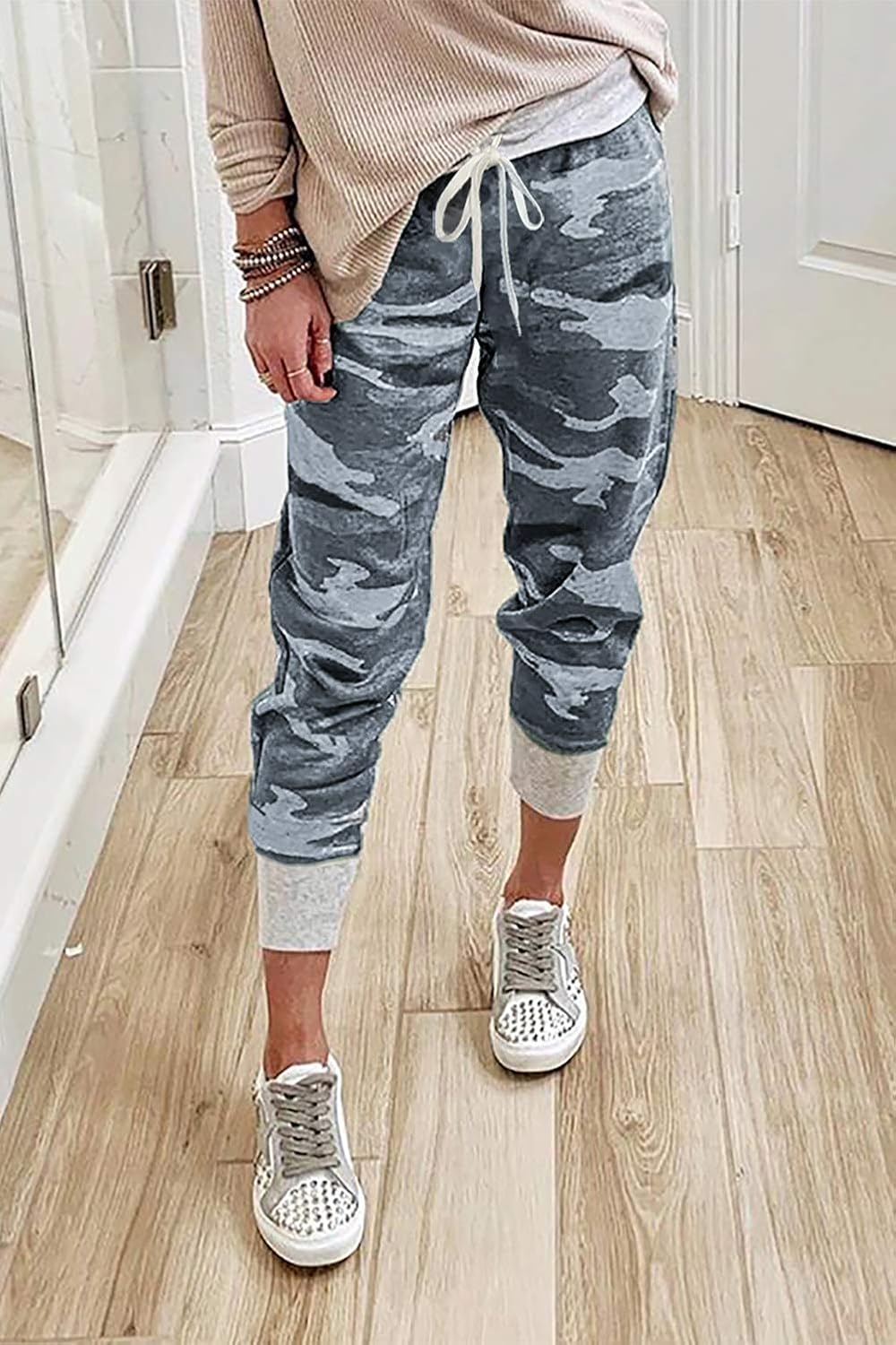 Shawhuwa Womens Pants Jogger Sweatpants Casual Loose Drawstring Waist Jogging Pants with Pockets at  Women’s Clothing store