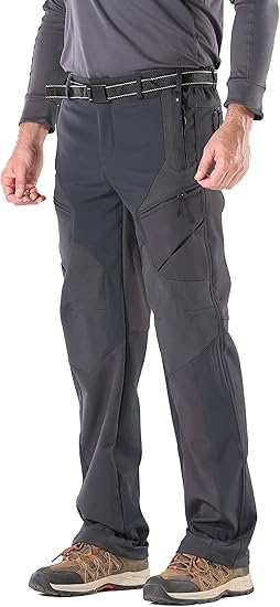 Amazon Co Jp Koraman メンズ 断熱アウトドア防風ハイキングパンツ ソフトシェル 暖かいフリース マウンテンスキーパンツ Us サイズ Large カラー グレー 服 ファッション小物