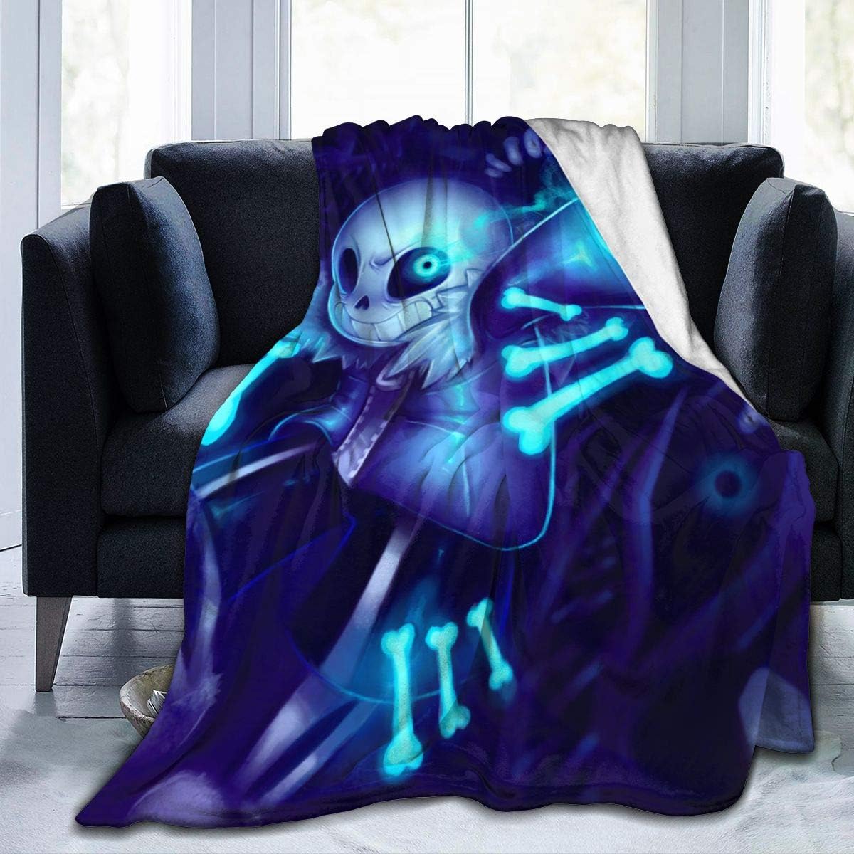 ROISHER Un-dertale Sans Fleece Blanket Funny 3D Comfortable Ultra-Soft Micro Bed Blanket 50x40 Inch for Bed,Couch,Sofa