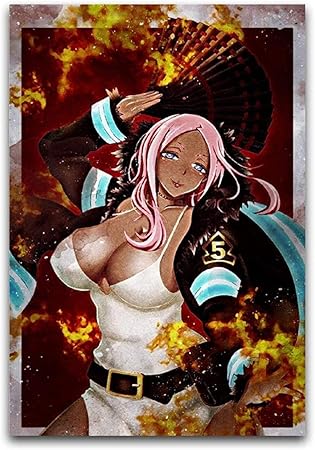 Amazon Co Jp ファイアフォースプリンセスヒバナファイアフォースポスターウォールアートキャンバス絵画リビングルームの家の装飾ギフト 50x70cmフレームなし Generic