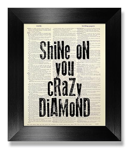 Shine On You Crazy Diamond Lyrics Amazon.com: Shine on You Crazy Diamond, Lyric Poster, Music Gift for
