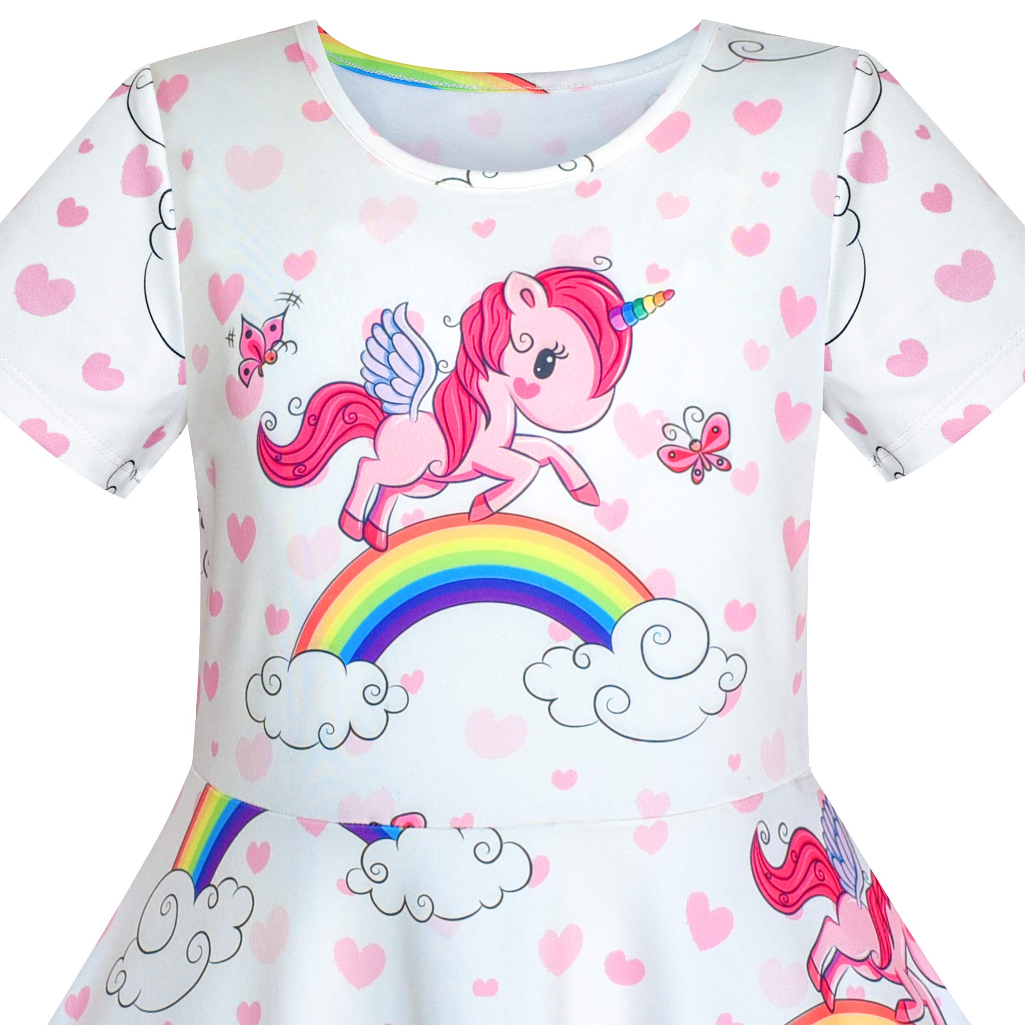 slim fit dress slacks Girls Dress Pink Unicorn Ruffle Rainbow Cake Skirt – Sunny Fashion main image 1