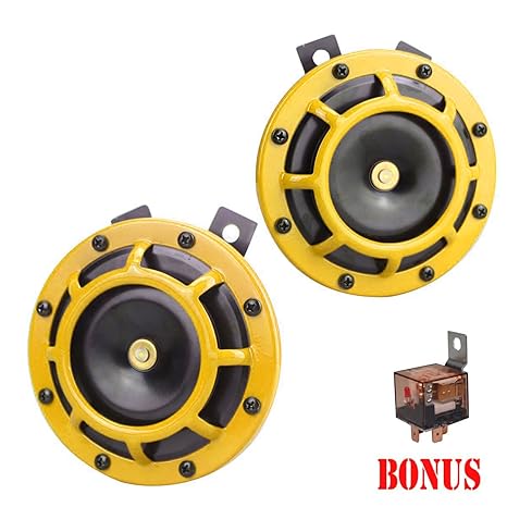 GAMPRO Autohupensatz 12V 135db Super Loud Hochton und Tiefton Metall Twin Horn Kit mit Halterung für Autos LKW SUVs Wohnmobil
