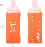 UTOBEST Soft Flask 2x350ml Collapsible Water Bottle TPU Orange Running view 2