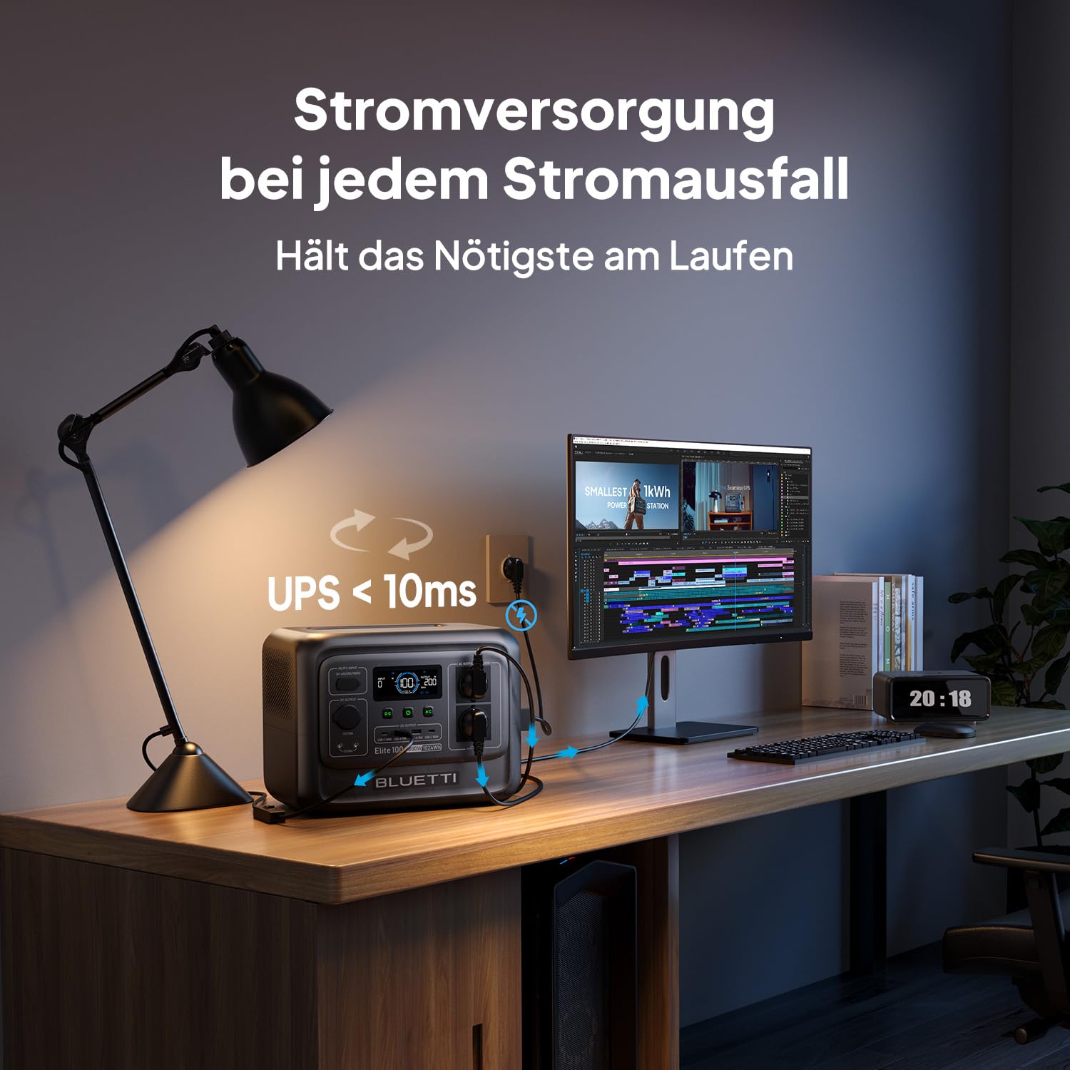 BLUETTI Elite 100 V2 (2025 Neu) Tragbare Power Station, 1024Wh LFP Batterie Backup mit 2 1800W AC Ausgängen (3600W Surge), 35% Kompakter, Solar Generator für Camping, Stromausfälle und Off-grid 7