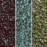 Miyuki Delica Seed Beads Bundle: Size 11/0, Earth Picasson Palette Collection DB2263, DB2264, DB2265