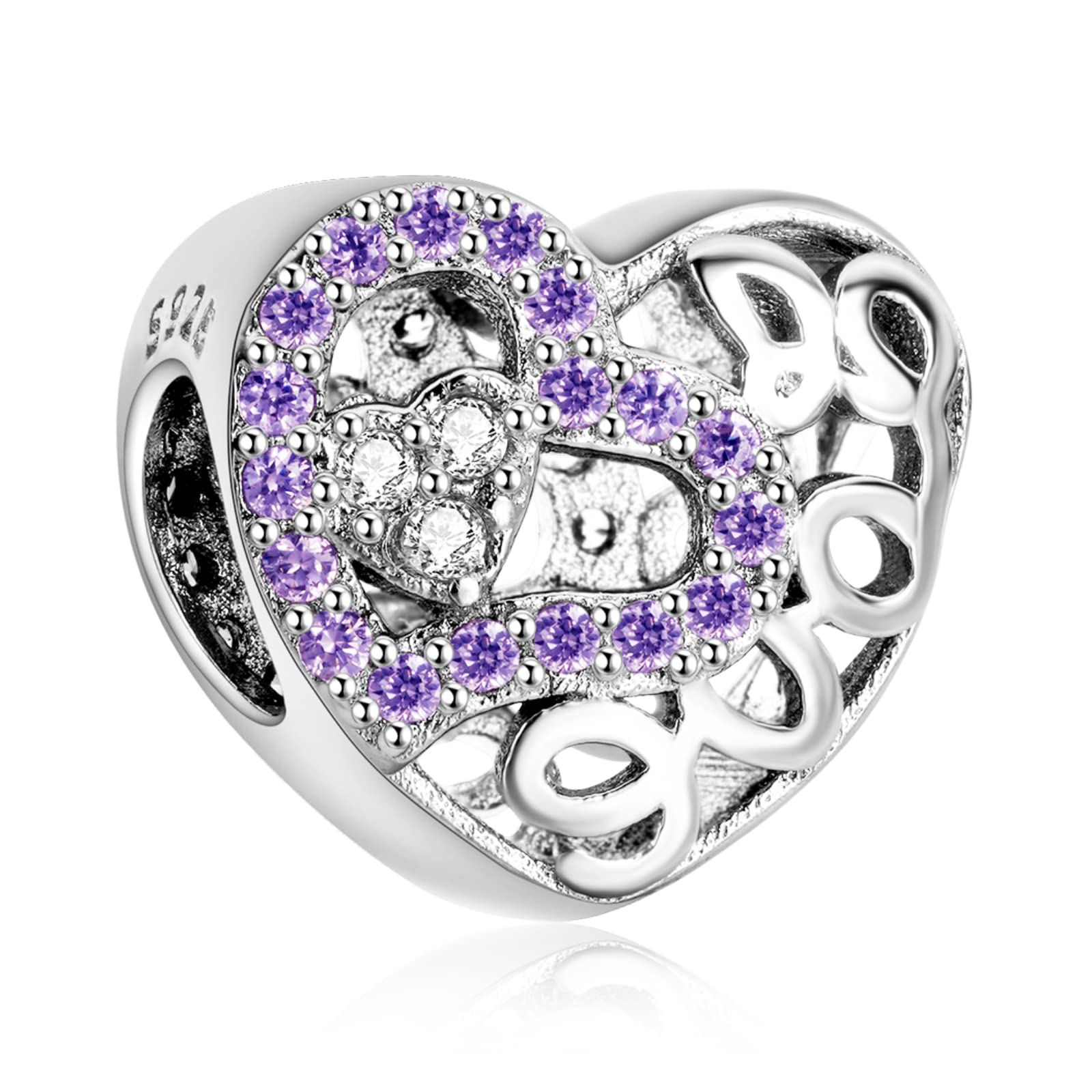 Annmors Charms Love Heart Dangle Pendants 925