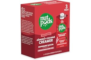nutpods Peppermint Mocha, (3-Pack), Unsweetened Dairy-Free Creamer, Made from Almonds and Coconuts, Whole30, Gluten Free, Non-GMO, Vegan, Kosher