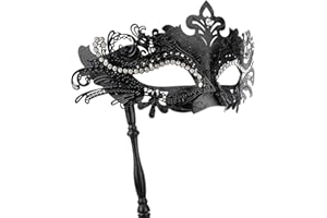 Hoshin Masquerade Mask with Stick, Mardi Gras Deecorations Venetian Masks for Womens
