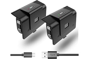 2 Pack Controller Battery Pack Rechargeable for Xbox One/Xbox Series X|S with 4 Battery Cover Xbox Play and Charge Kit with M