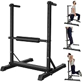3-in-1 Dip Station, Bulgarian Split Squat &amp; Calf Raise Stand with Heavy Duty Steel Frame | Home Gym Full Body Training Equipment