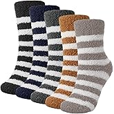 Provone 5 Pairs Fluffy Socks for Women and Girls,Soft Slipper Socks Bed Socks Ladies Winter Socks Warm Coral Velvet Cozy Sock