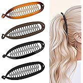 WHAVEL Banana Clips for Women 4 Pack Banana Hair Clip for Thin Fine Thick Hair Ponytail Holders, Strong Hold