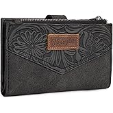 × Wrangler Small Wallet for Women Designer Bifold Wallet Embossed Women'S Wallets, Card Cases & Money Organizers, Black