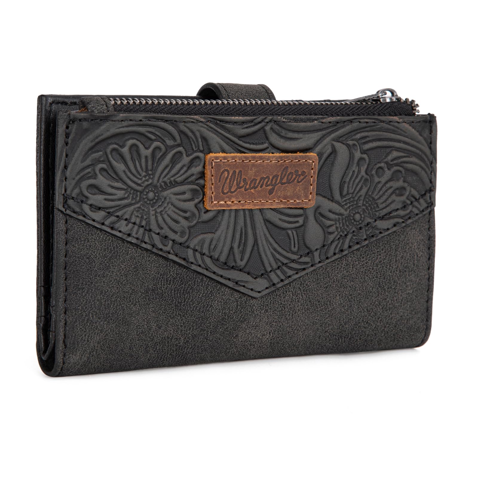 Photo 1 of × Wrangler Small Wallet for Women Designer Bifold Wallet Embossed Women'S Wallets, Card Cases & Money Organizers, Black