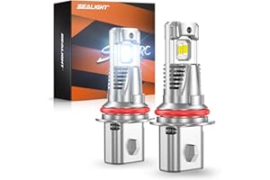 SEALIGHT Upgraded 9004 LED Bulb, 1:1 Mini Size No Adapter Required, 800% Brighter than Halogen, 6500K White, Non-Polarity, Plug and Play, Pack of 2
