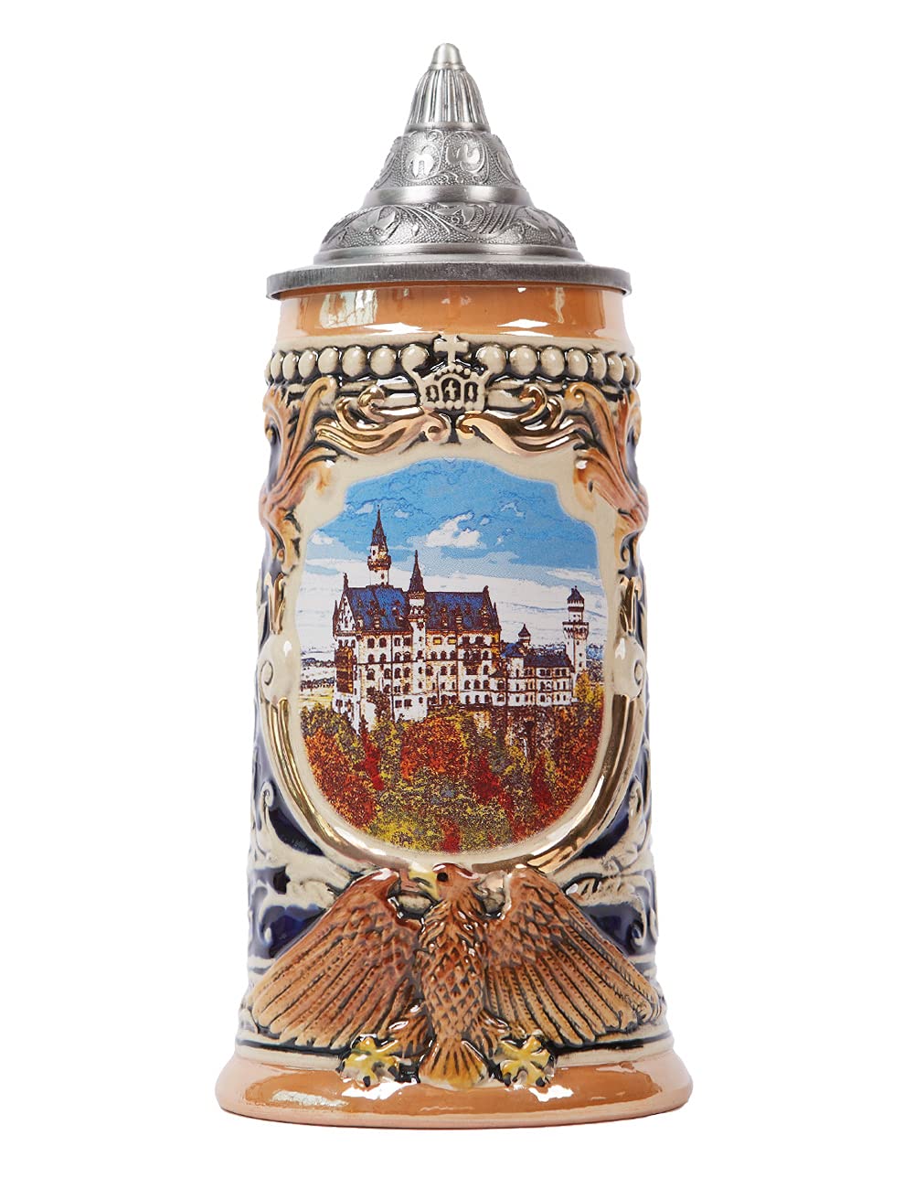 Seigneur Des Anneaux NENBOLEC Choppe De Biere Allemande Beer Stein Mug Francfort Romer Oktoberfest Viking Tankard Pour Anniversaire Cadeau Homme Père Mari 0.6 Liter Boite Cadeau