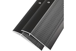 Jiekayi Aluminum Floor Transition Strip, Door Thresholds Bridge The Height Less Than 1.6″, for Tile, Hardwood, Laminate, Vinyl, Concrete, Size 36″×3.9″×0.35″ (Black，2 Pack)