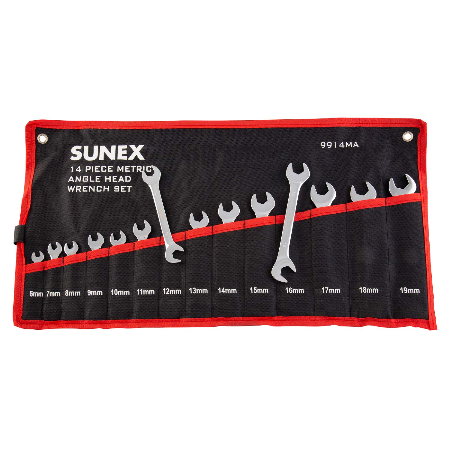 Photo 1 of SUNEX TOOLS 9914M Metric Angle Wrench Set, Fully Polished, 6mm - 19mm, 14-Piece
