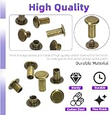 Swpeet 110 Set M5 Bronze Leather Rivets & Chicago Binding Screws Kit view 3