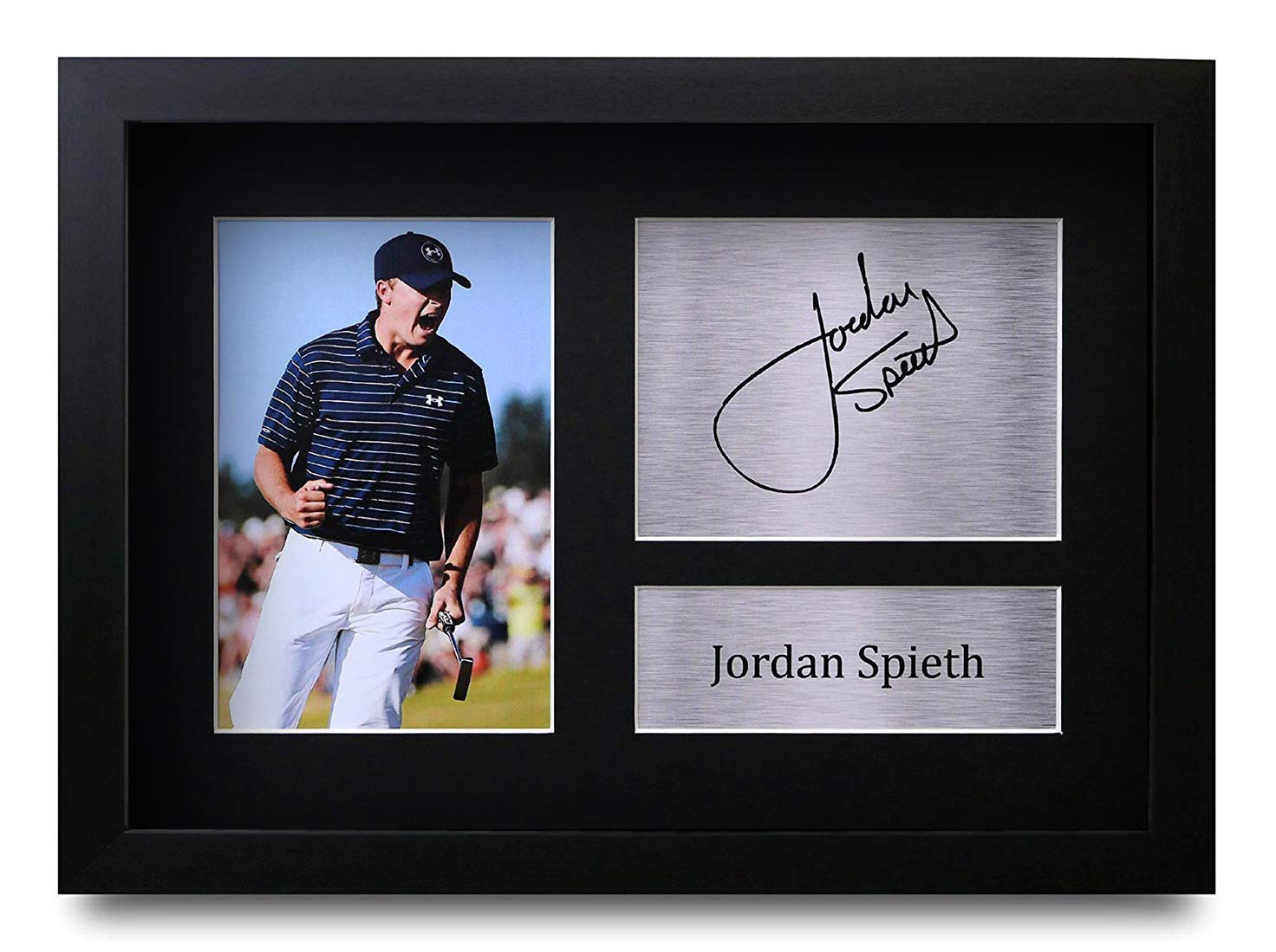 HWC Trading FR Jordan Spieth Gift Signed FRAMED A4 Printed Autograph Golf Gifts Photo Display